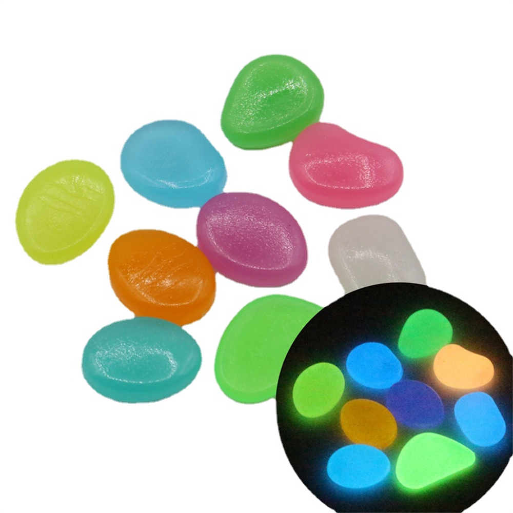 Marine Aquarium Tanks - 50pcs Luminous Stone Fluorescent Gravel Pebbles