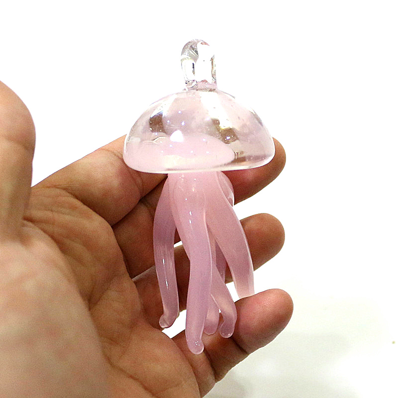 Marine Life Aquariums - Pink Jellyfish Glass Pendant Cute Marine