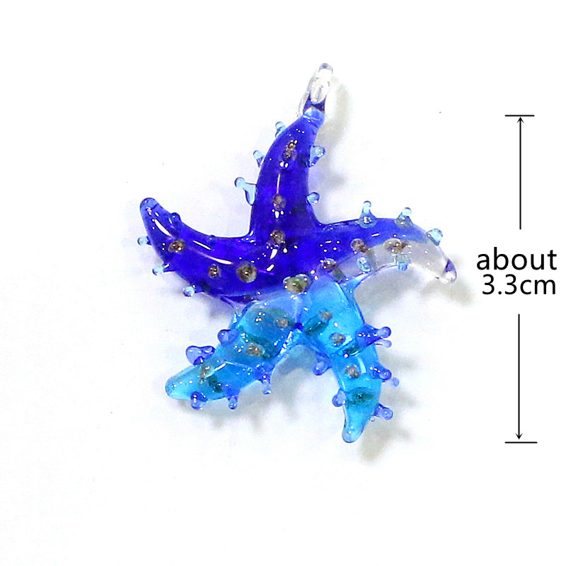 Mini Glass Starfish Pendant Co - Marine Life Aquariums 评论和价格
