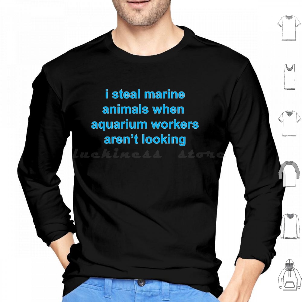 Fishy Shirt Hoodie Cotton Long - Marine Life Aquariums 评论和价格