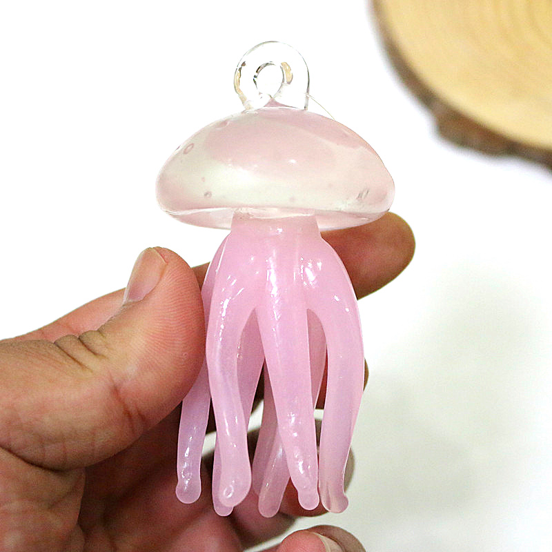 Pink Jellyfish Glass Pendant C - Marine Life Aquariums 评论和价格